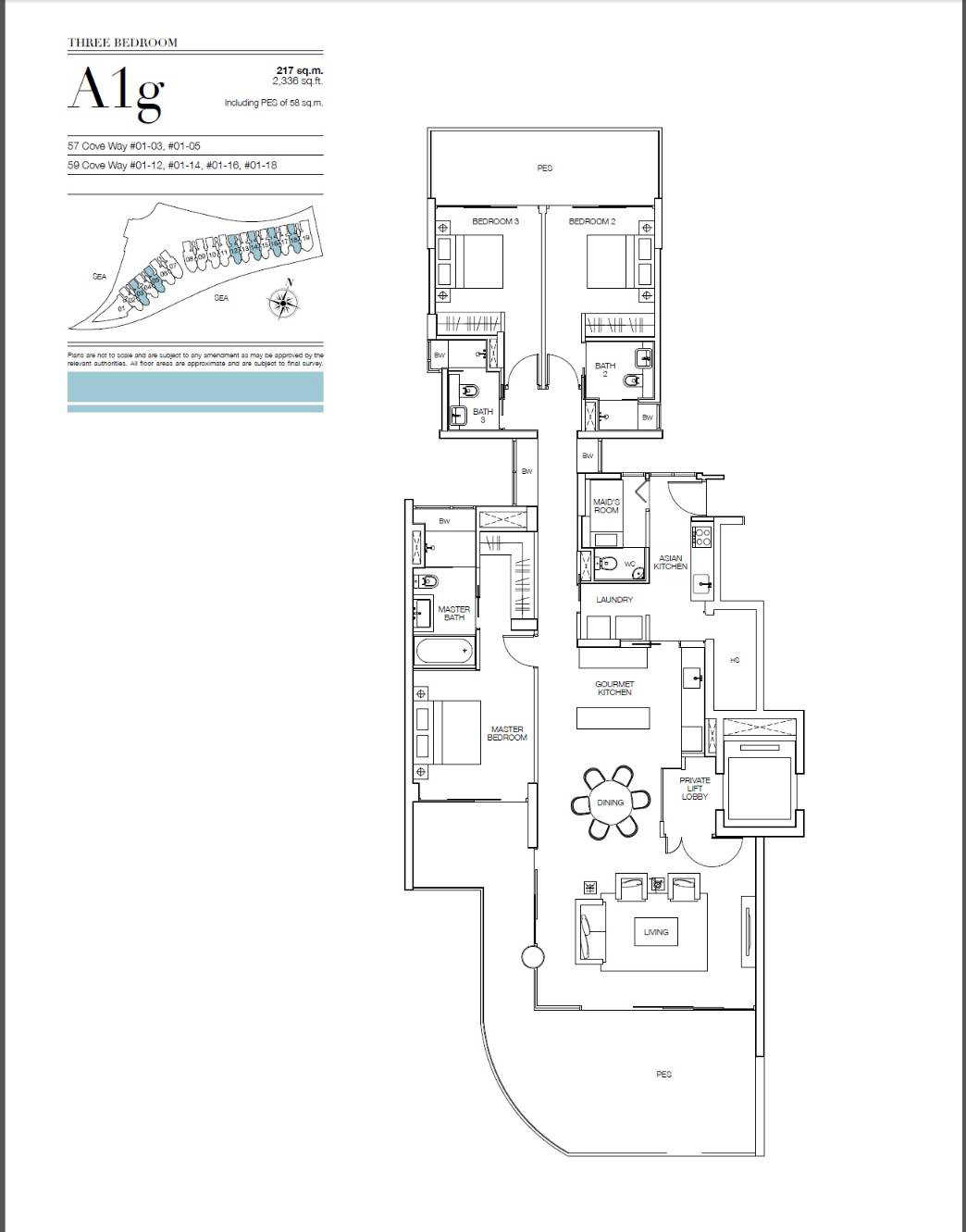 Seascape @ Sentosa 3 Bedroom Floor Plan 2