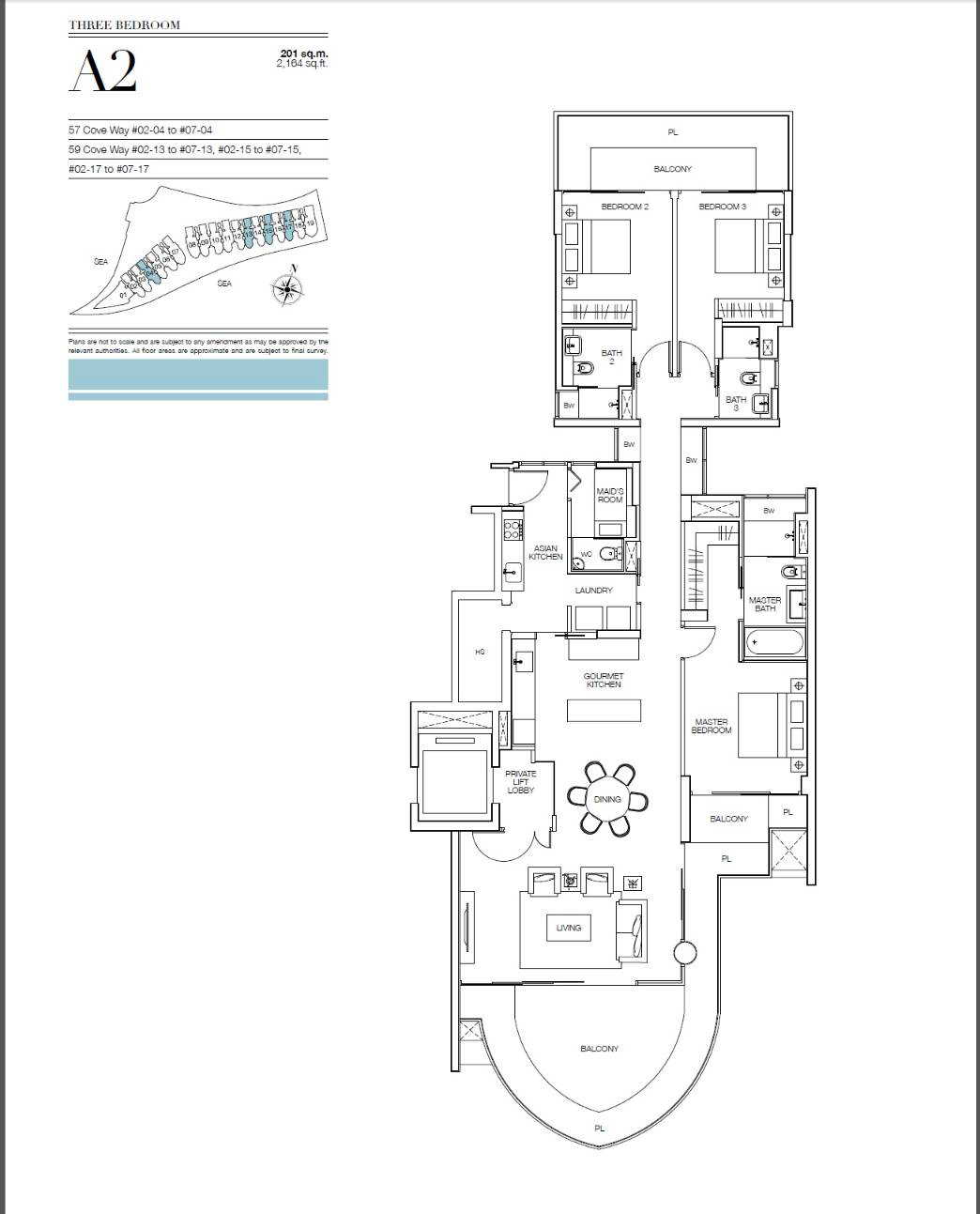 Seascape @ Sentosa 3 Bedroom Floor Plan 3