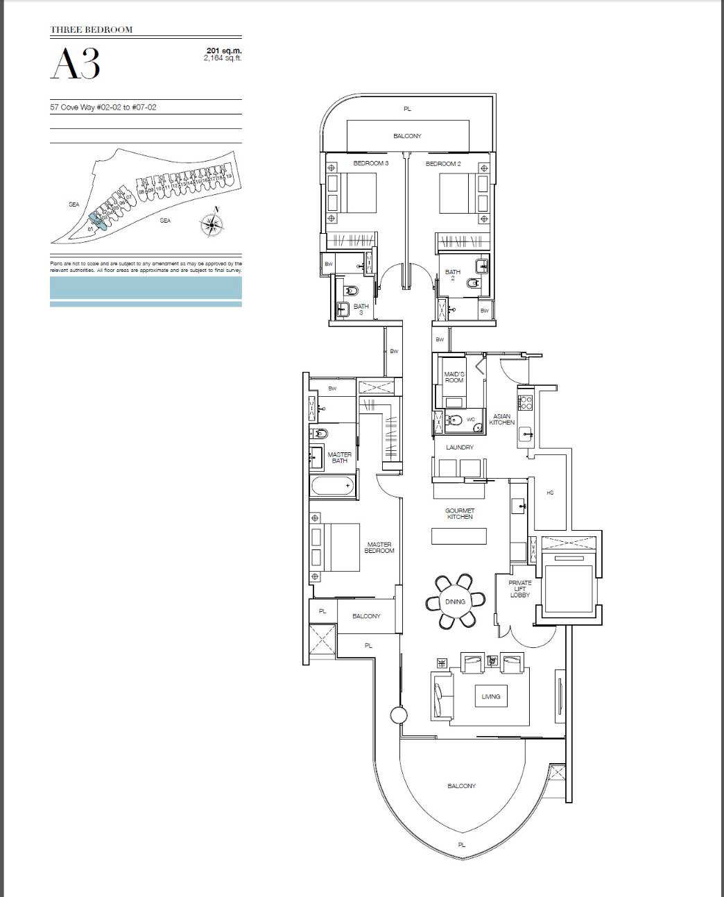 Seascape @ Sentosa 3 Bedroom Floor Plan 5